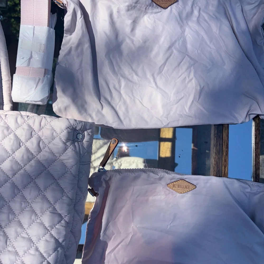 MZ Wallace Quilted Tote in Light Gray - Picture 5 of 8